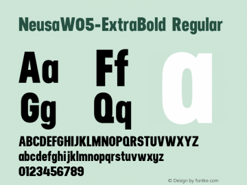 Neusa W05 ExtraBold Version 1.10 Font Sample