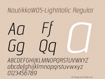 Nautikka W05 Light Italic Version 1.00图片样张