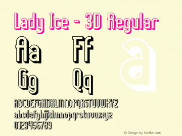Lady Ice - 3D Regular 1.0 Font Sample