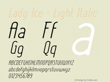 Lady Ice - Light Italic 1.0图片样张