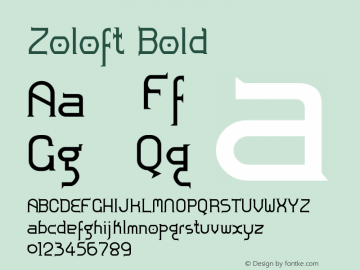 Zoloft Bold Version 1.00 Font Sample