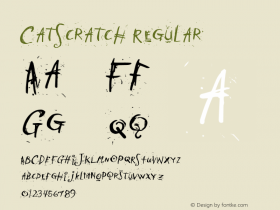 CatScratch Regular Macromedia Fontographer 4.1 20/05/2002 Font Sample