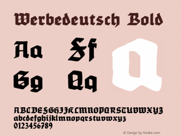 Werbedeutsch Bold OTF 1.000;PS 001.000;Core 1.0.29图片样张