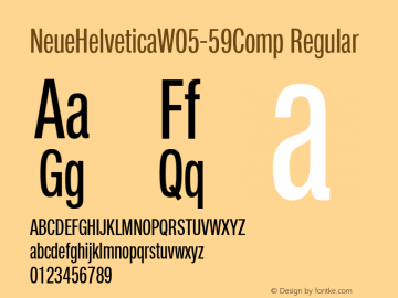 Neue Helvetica W05 59 Comp Version 1.00 Font Sample