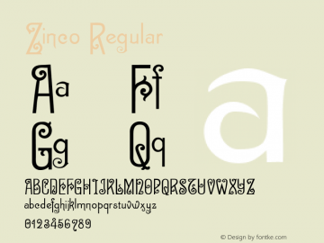 Zinco Regular Version 1.00 Font Sample