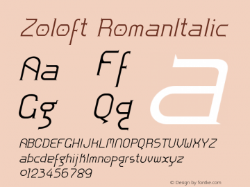 Zoloft RomanItalic Version 1.00图片样张
