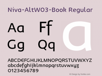 Niva-Alt W03 Book Version 3.37 Font Sample