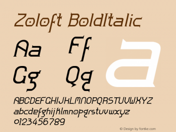 Zoloft BoldItalic Version 1.00图片样张