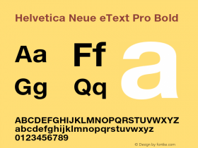 Helvetica Neue eText Pro Bold Version 2.00图片样张