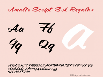 Amalie Script Ssk Regular Macromedia Fontographer 4.1 8/10/95图片样张