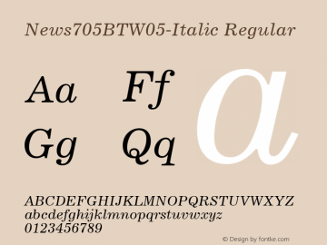 News705 BT W05 Italic Version 1.10图片样张