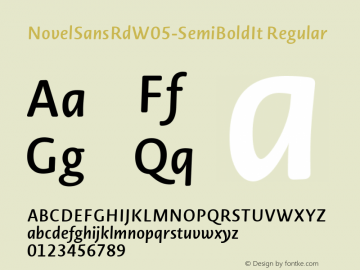 Novel Sans Rd W05 SemiBold It Version 1.00图片样张