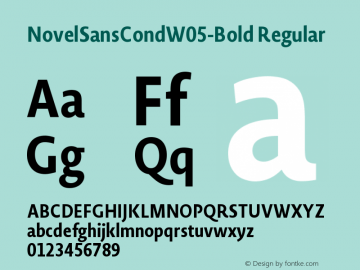 Novel SansCond W05 Bold Version 1.00 Font Sample