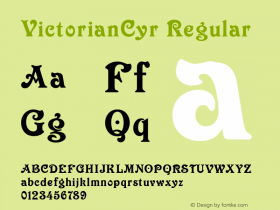 VictorianCyr Regular Version 001.005 Font Sample