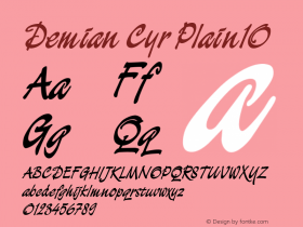 Demian Cyr Plain10 1.0 Font Sample