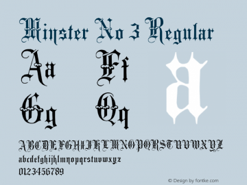 Minster No 3 Regular Version 1.0; 2002; initial release图片样张