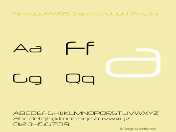 Neuropol X W05 Expanded Light Version 2.20 Font Sample