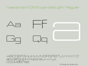 Nesobrite W05 Expanded Light Version 1.10 Font Sample