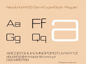 Nesobrite W05 Semi-Expan Book Version 1.10 Font Sample