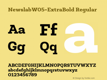 Newslab W05 ExtraBold Version 1.00 Font Sample