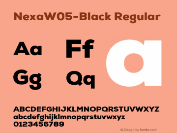 Nexa W05 Black Version 1.00 Font Sample