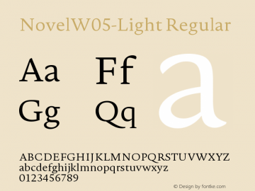 Novel W05 Light Version 1.005 Font Sample