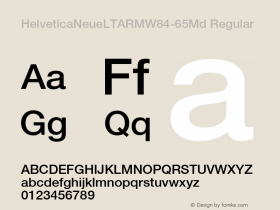 Helvetica Neue LT ARM W84 65 Md Version 1.00 Font Sample