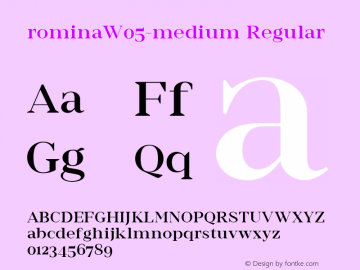 romina W05 medium Version 1.00 Font Sample