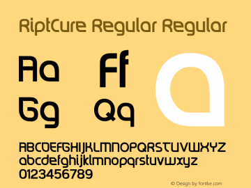 RiptCure W00 Regular Version 1.00 Font Sample