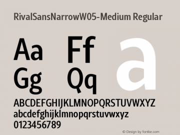 Rival Sans Narrow W05 Medium Version 1.00图片样张