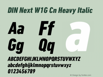 DIN Next W1G Cn Heavy Italic Version 1.00图片样张
