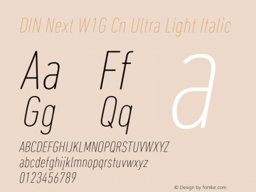 DIN Next W1G Cn Ultra Light It Version 1.00图片样张