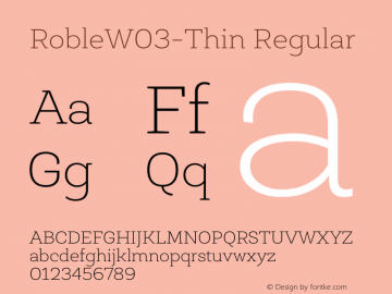 Roble W03 Thin Version 1.00 Font Sample