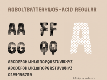 Robolt Battery W05 Acid Version 1.00 Font Sample