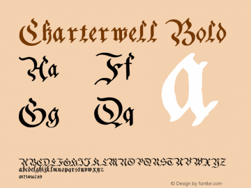 Charterwell Bold Version 1.0; 2002; initial release图片样张