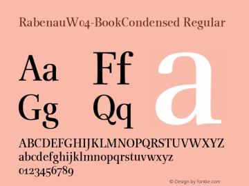 Rabenau W04 Book Condensed Version 1.10 Font Sample