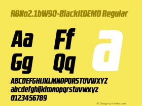 RBNo2.1b W90 BlackItalicDEMO Version 1.00 Font Sample