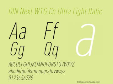 DIN Next W1G Cn Ultra Light It Version 1.00图片样张