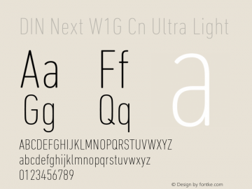 DIN Next W1G Cn Ultra Light Version 1.00图片样张