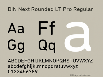 DIN Next Rounded LT Pro Regular Version 2.00 Font Sample
