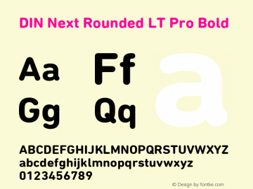 DIN Next Rounded LT Pro Bold Version 2.00 Font Sample