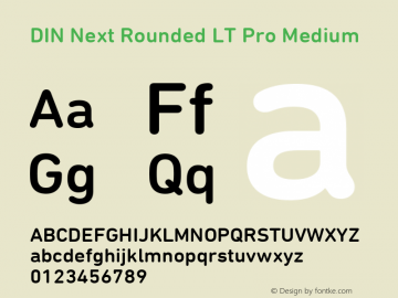 DIN Next Rounded LT Pro Medium Version 2.00 Font Sample