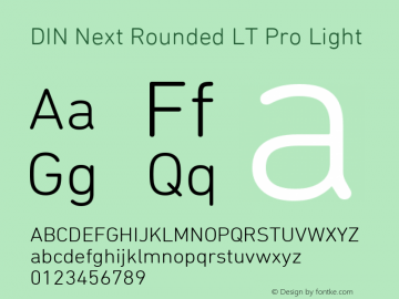 DIN Next Rounded LT Pro Light Version 2.00 Font Sample