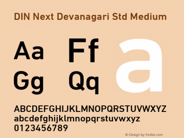 DIN Next Devanagari Std Medium Version 1.00 Font Sample
