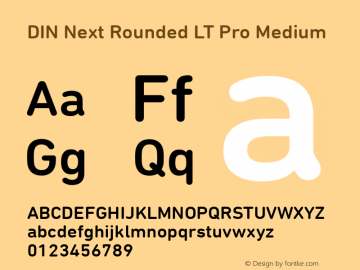 DIN Next Rounded LT Pro Medium Version 1.20 Font Sample