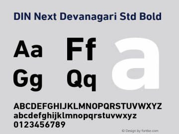 DIN Next Devanagari Std Bold Version 1.00 Font Sample