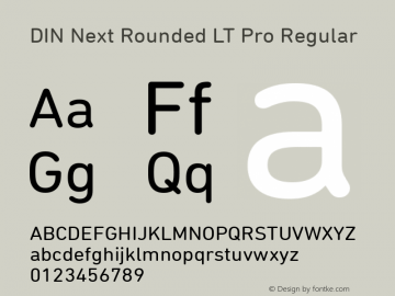 DIN Next Rounded LT Pro Regular Version 1.20 Font Sample