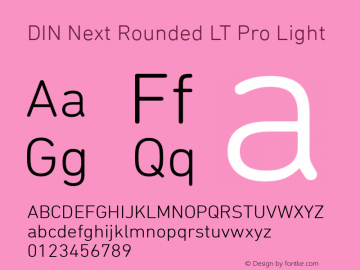 DIN Next Rounded LT Pro Light Version 1.20 Font Sample