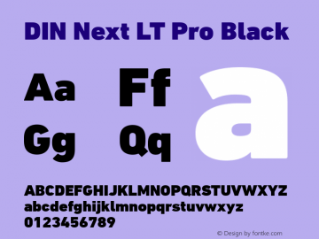 DIN Next LT Pro Black Version 1.20 Font Sample