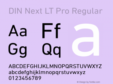 DIN Next LT Pro Regular Version 1.20 Font Sample